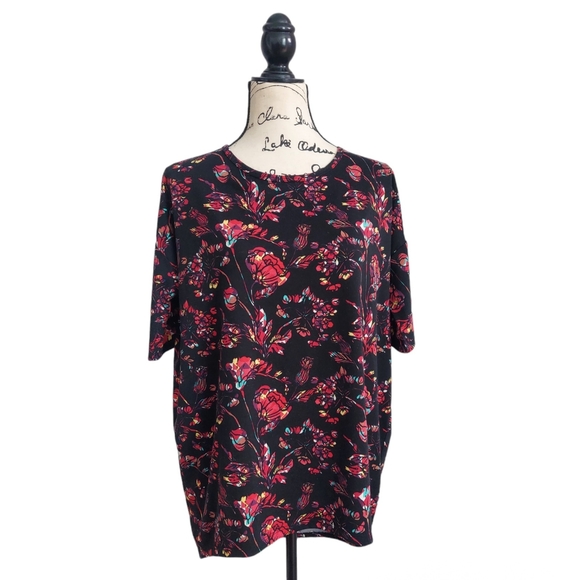LulaRoe Irma Floral Tunic Top Short Sleeve XS - Picture 1 of 6